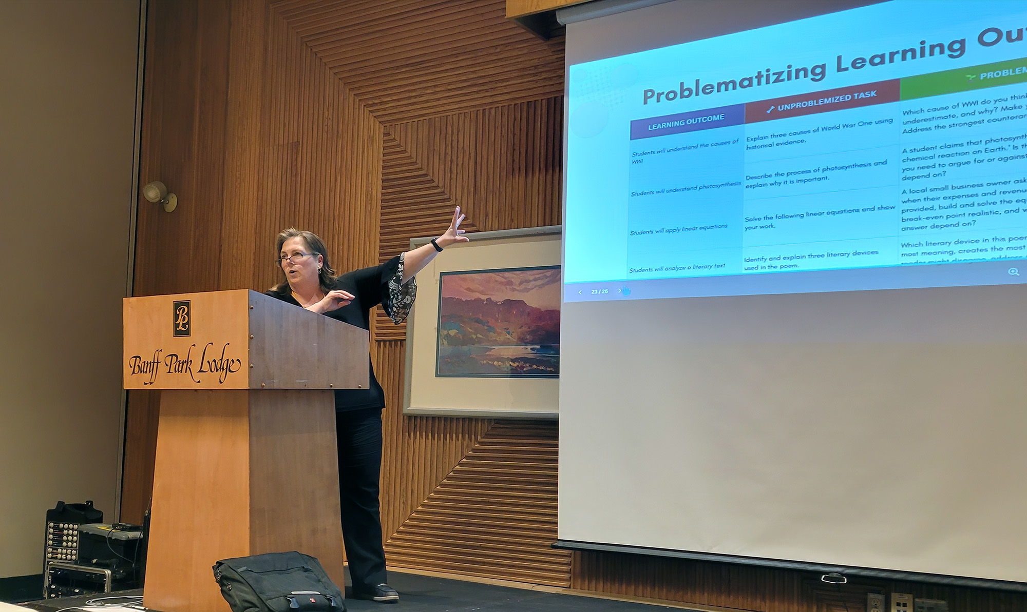 Jennifer McCormick presenting at Banff Park Lodge, Middle Years Conference 2026